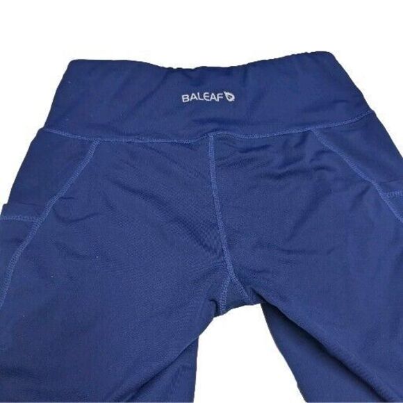 Balef Athletic Shorts Women Medium Bike Cycle Pockets Gym Navy Blue M - Picture 4 of 8